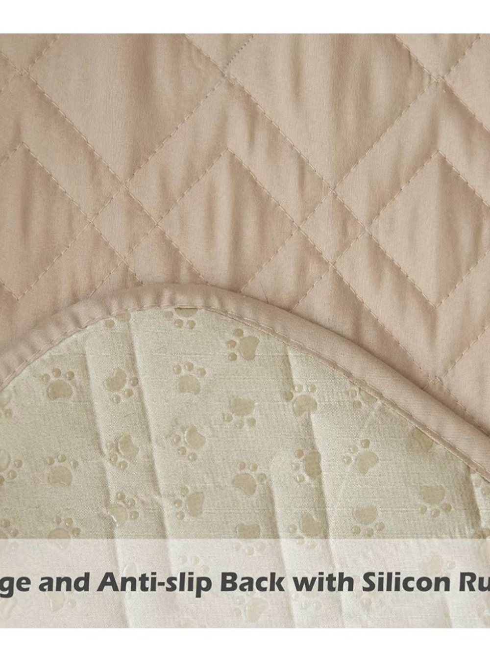 Quilted Recliner Protector Cover - Beige - Picture 3 of 6